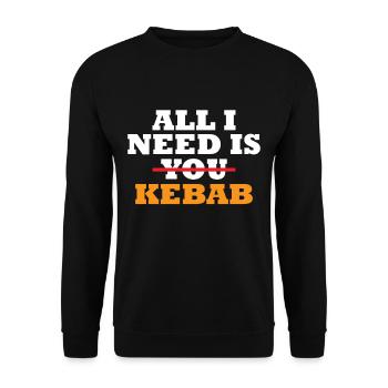 Doner Don Tout ce dont j'ai besoin c'est du kebab - Sweat-shirt Unisexe - noir - Devant - Alina (178cm) & Michal (187cm)