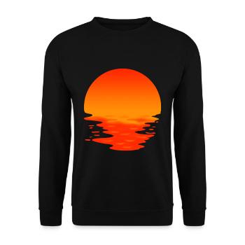 Sonnenuntergang Geschenk Sonnenaufgang Sonne - Unisex Pullover - Schwarz - Vorne - Alina (178cm) & Michal (187cm)