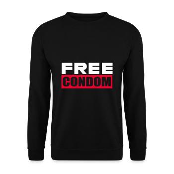 Kondom Geschenk Sex Geburtstag Freund HIV AIDS - Unisex Pullover - Schwarz - Vorne - Alina (178cm) & Michal (187cm)