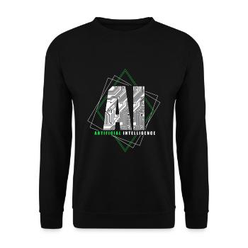 Intelligence artificielle cadeau KI AI technologie - Sweat-shirt Unisexe - noir - Devant - Alina (178cm) & Michal (187cm)