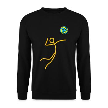 Volley-cadeau beach plage salle de salle équipe - Sweat-shirt Unisexe - noir - Devant - Alina (178cm) & Michal (187cm)