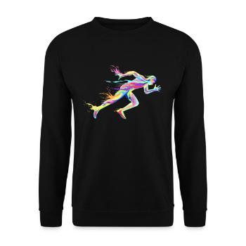 Sprinter track and field sprint runner sport - Unisex Sweatshirt - black - Front - Alina (178cm) & Michal (187cm)
