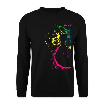 Gitarre Musiker Geschenkidee für Gitarristen - Unisex Pullover - Schwarz - Vorne - Alina (178cm) & Michal (187cm)