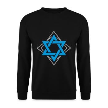 Davidstern Geschenk Judentum Familie - Unisex Pullover - Schwarz - Vorne - Alina (178cm) & Michal (187cm)