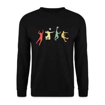 Retro Volleyball - Unisex Sweatshirt - black - Front - Alina (178cm) & Michal (187cm)