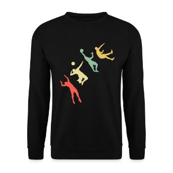 Retro Volleyball - Unisex Sweatshirt - black - Front - Alina (178cm) & Michal (187cm)