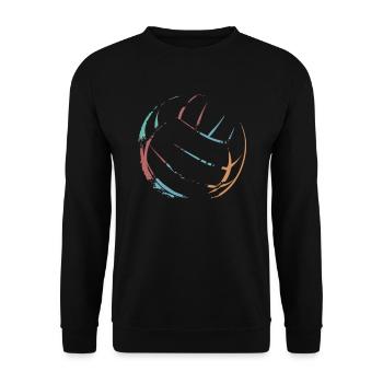 Retro Volleyball - Unisex Sweatshirt - black - Front - Alina (178cm) & Michal (187cm)