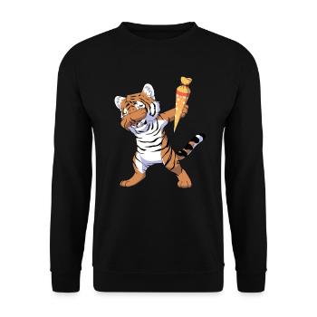 Dabbing Schultiger - Unisex Pullover - Schwarz - Vorne - Alina (178cm) & Michal (187cm)