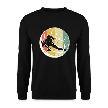 Retro Volleyball - Unisex Sweatshirt - black - Front - Alina (178cm) & Michal (187cm)
