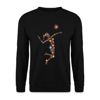 Volleyball Design for girls and women - Unisex Sweatshirt - black - Front - Alina (178cm) & Michal (187cm)