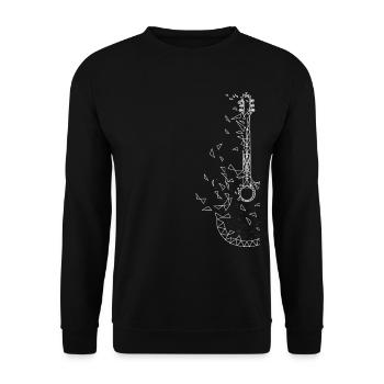 Gitarre Musiker Geschenkidee für Gitarristen - Unisex Pullover - Schwarz - Vorne - Alina (178cm) & Michal (187cm)