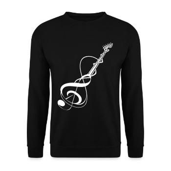 Gitarre Musiker Geschenkidee für Gitarristen - Unisex Pullover - Schwarz - Vorne - Alina (178cm) & Michal (187cm)