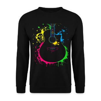Gitarre Musiker Geschenkidee für Gitarristen - Unisex Pullover - Schwarz - Vorne - Alina (178cm) & Michal (187cm)