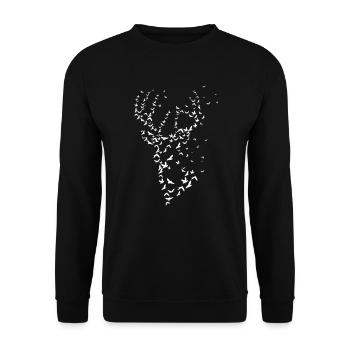 cerf - Sweat-shirt Unisexe - noir - Devant - Alina (178cm) & Michal (187cm)