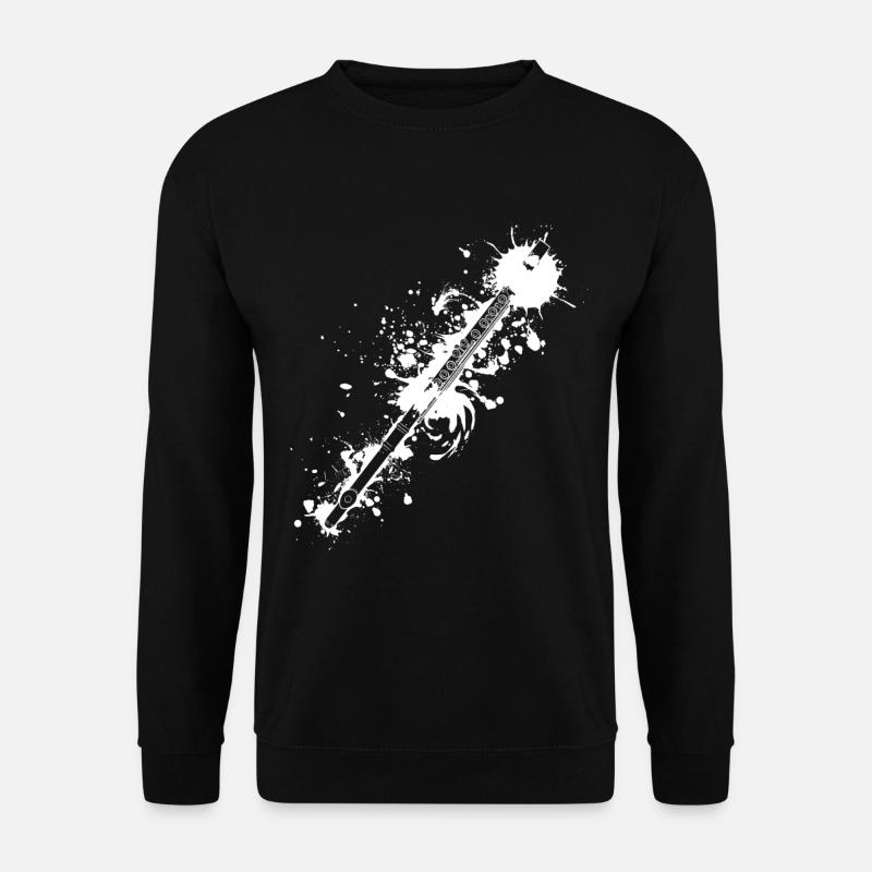 Flöte Querflöte Musiker Holzblasinstrument - Unisex Pullover - Schwarz
