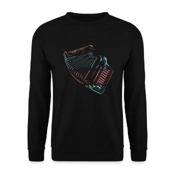 Retro Farben Akkordeon Musiker Geschenkidee - Sweat-shirt Unisexe - noir - Devant - Alina (178cm) & Michal (187cm)