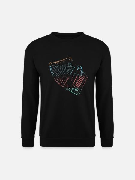 Retro Farben Akkordeon Musiker Geschenkidee - Unisex Pullover - Schwarz