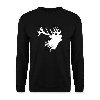 cerf - Sweat-shirt Unisexe - noir - Devant - Alina (178cm) & Michal (187cm)