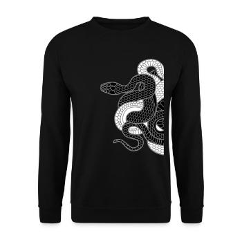 Schlangen - Unisex Pullover - Schwarz - Vorne - Alina (178cm) & Michal (187cm)