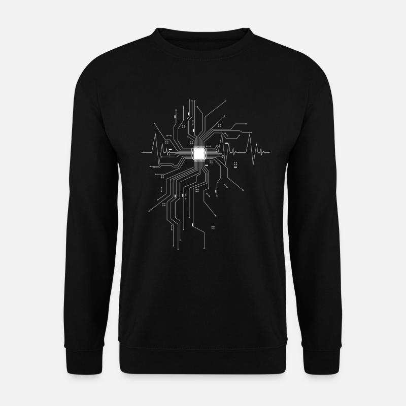 Informatiker CPU Herzschlag Geschenk für Nerds - Unisex Pullover - Schwarz