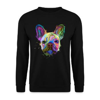 Cadeau de bouledogue français Bouledogue français - Sweat-shirt Unisexe - noir - Devant - Alina (178cm) & Michal (187cm)