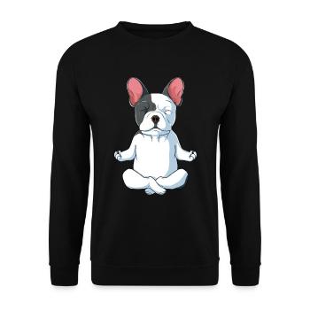 Cadeau de bouledogue français Bouledogue français - Sweat-shirt Unisexe - noir - Devant - Alina (178cm) & Michal (187cm)