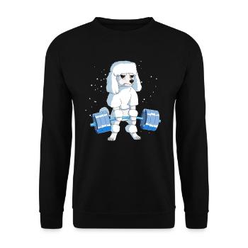 Poodle Weightlifting Deadlift Fitness Gym Design - Unisex Sweatshirt - black - Front - Alina (178cm) & Michal (187cm)