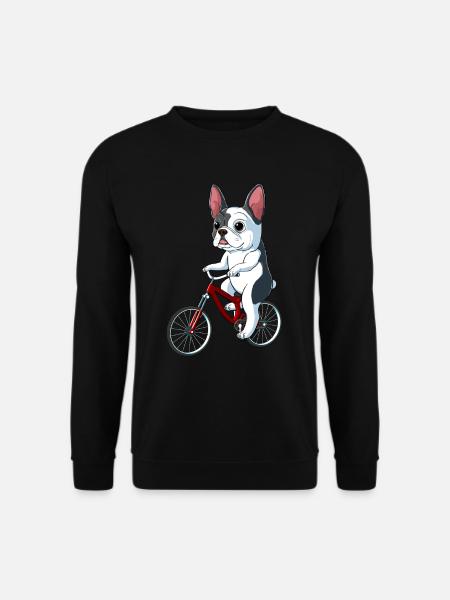 French Bulldog on a Bicycle - Unisex Sweatshirt - black