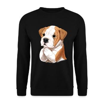 Bulldog anglais Bulldog anglais cadeau - Sweat-shirt Unisexe - noir - Devant - Alina (178cm) & Michal (187cm)