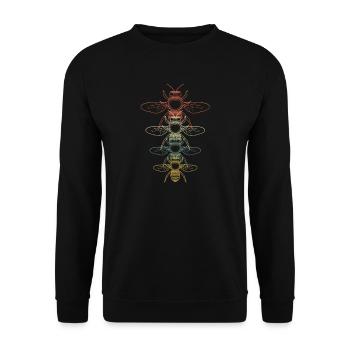 Retro Imker Bienen Geschenk - Unisex Pullover - Schwarz - Vorne - Alina (178cm) & Michal (187cm)
