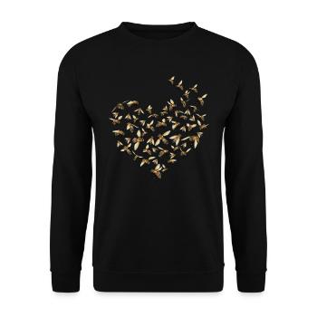 Imker Bienen Geschenk Honig Motiv - Unisex Pullover - Schwarz - Vorne - Alina (178cm) & Michal (187cm)