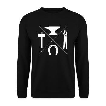 Hufschmied Schmied Geschenk - Unisex Pullover - Schwarz - Vorne - Alina (178cm) & Michal (187cm)