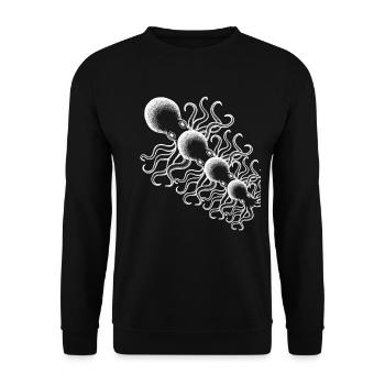 Kraken Tintenfisch Oktopus Taucher Geschenk - Unisex Pullover - Schwarz - Vorne - Alina (178cm) & Michal (187cm)