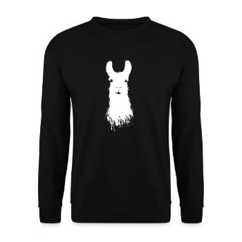 Llama - Unisex Sweatshirt - black - Front - Alina (178cm) & Michal (187cm)