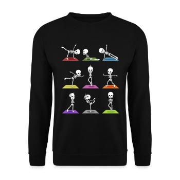 Squelettes de Yoga Halloween - Sweat-shirt Unisexe - noir - Devant - Alina (178cm) & Michal (187cm)