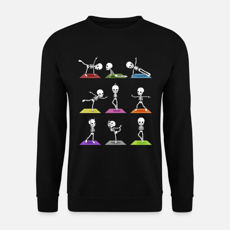Yoga Skelette Halloween - Unisex Pullover - Schwarz