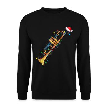 Christmas Trumpet Xmas Musician Gift Idea - Unisex Sweatshirt - black - Front - Alina (178cm) & Michal (187cm)
