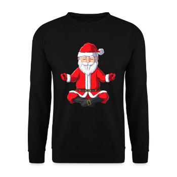 Christmas Yoga Xmas Meditation Gift Idea - Unisex Sweatshirt - black - Front - Alina (178cm) & Michal (187cm)