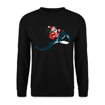 Christmas Manta Ray Xmas Diving Gift Idea - Unisex Sweatshirt - black - Front - Alina (178cm) & Michal (187cm)