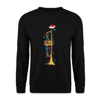 Christmas Trumpet Xmas Musician Gift Idea - Unisex Sweatshirt - black - Front - Alina (178cm) & Michal (187cm)