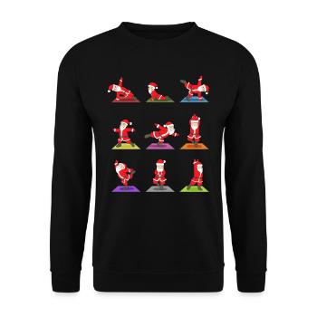 Christmas Yoga Xmas Meditation Gift Idea - Unisex Sweatshirt - black - Front - Alina (178cm) & Michal (187cm)