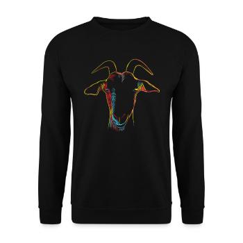 Colorful Goat Head - Unisex Sweatshirt - black - Front - Alina (178cm) & Michal (187cm)