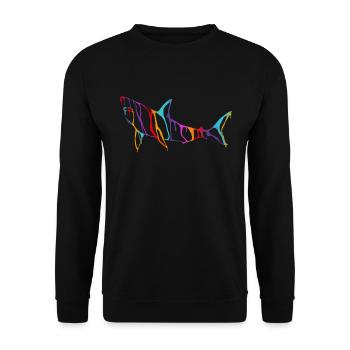 Flux de couleur requin - Sweat-shirt Unisexe - noir - Devant - Alina (178cm) & Michal (187cm)