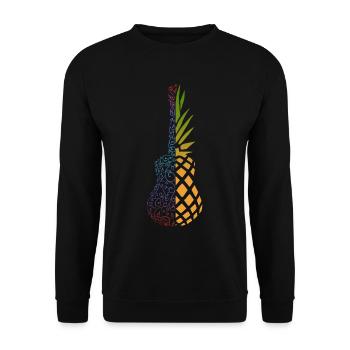 Colorful Pineapple Ukulele - Unisex Sweatshirt - black - Front - Alina (178cm) & Michal (187cm)