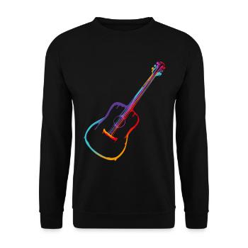 Dégradé de couleur Guitare acoustique - Sweat-shirt Unisexe - noir - Devant - Alina (178cm) & Michal (187cm)