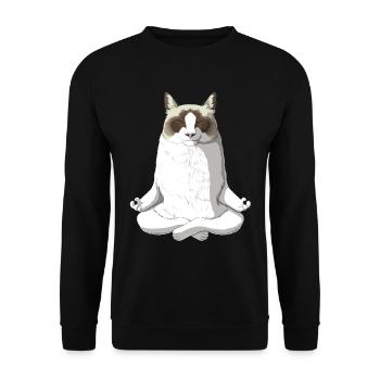 Ragdoll Katze - Unisex Pullover - Schwarz - Vorne - Alina (178cm) & Michal (187cm)