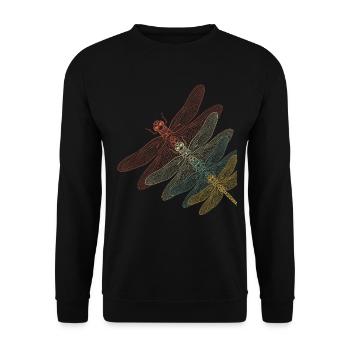 Libellule rétro - Sweat-shirt Unisexe - noir - Devant - Alina (178cm) & Michal (187cm)
