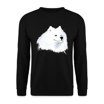 Samoyed Dog Head - Unisex Sweatshirt - black - Front - Alina (178cm) & Michal (187cm)