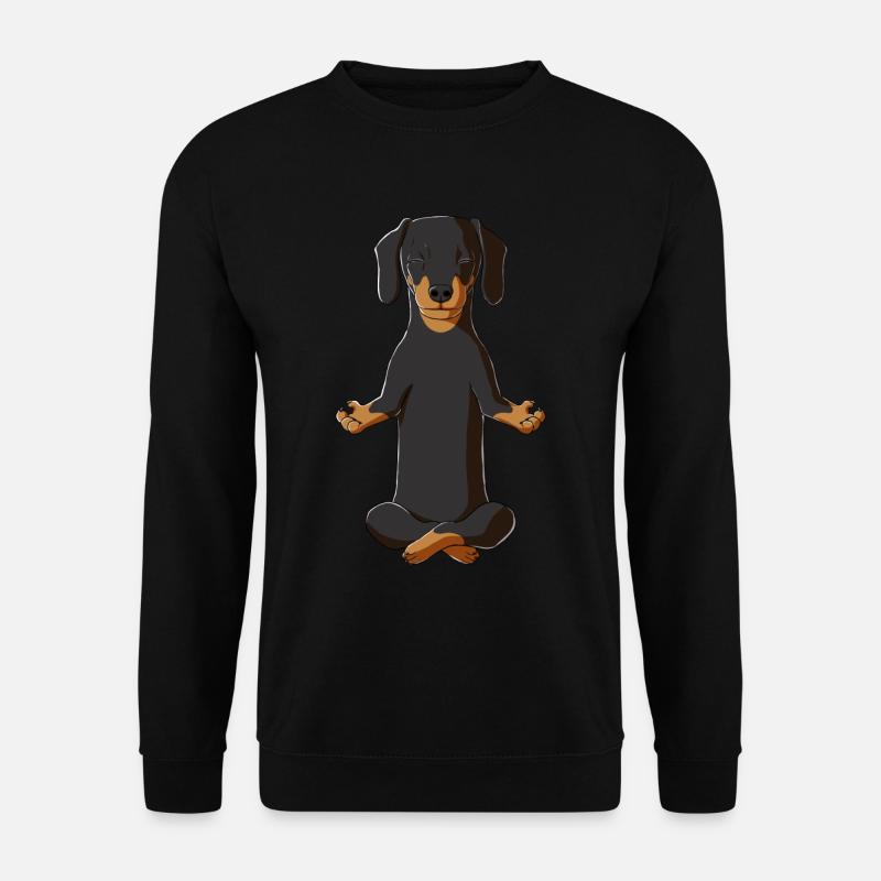 Meditation Dackel - Unisex Pullover - Schwarz