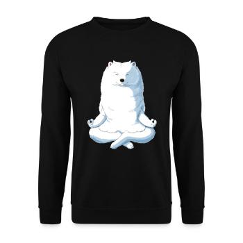 Yoga Samojede chien - Sweat-shirt Unisexe - noir - Devant - Alina (178cm) & Michal (187cm)